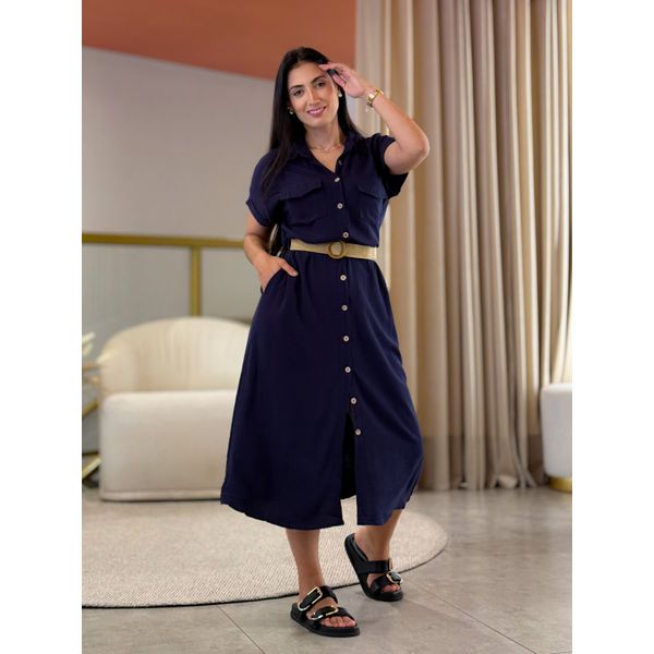 Vestido Luana Azul Marinho