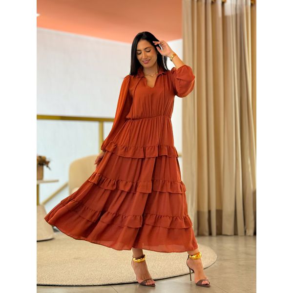 Vestido Aline Terracota