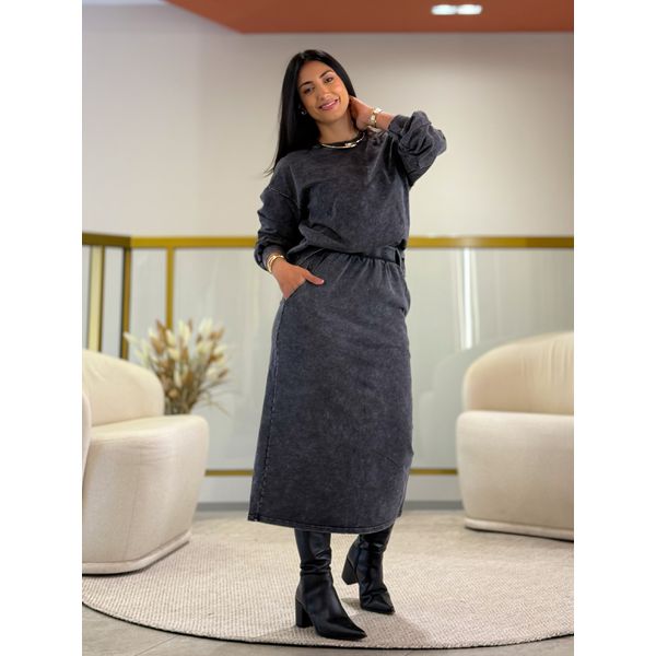 Conjunto Maju Cinza Estonado