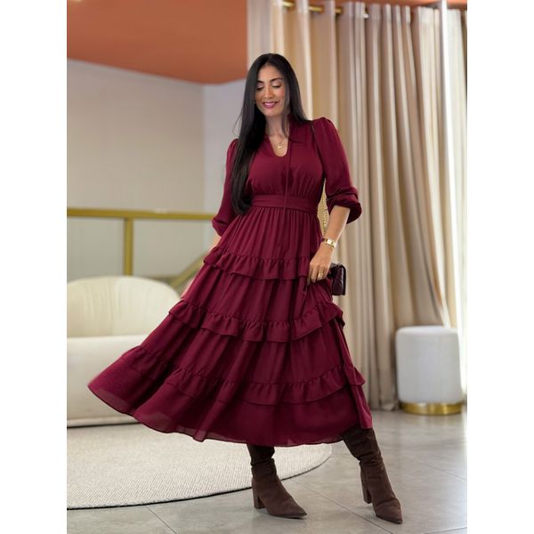 Vestido Aline Bordo 