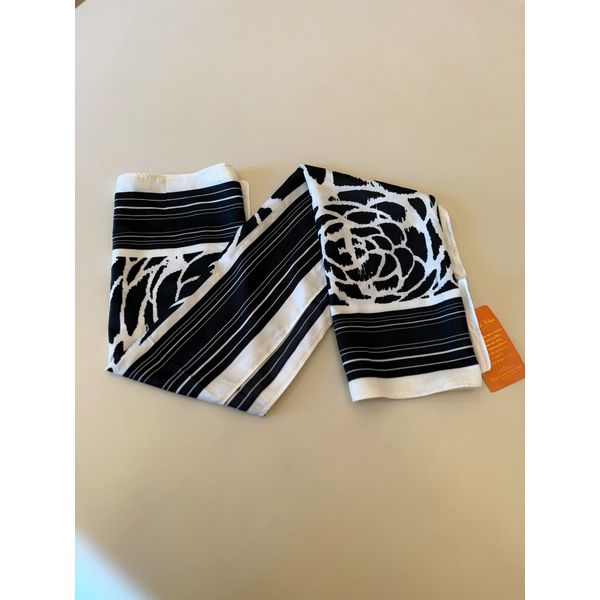 Lenço Seda Preto E Branco