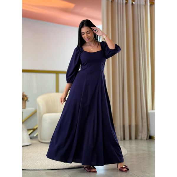 Vestido Simara Azul Marinho