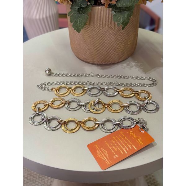 Cinto Argola Dourado E Prata