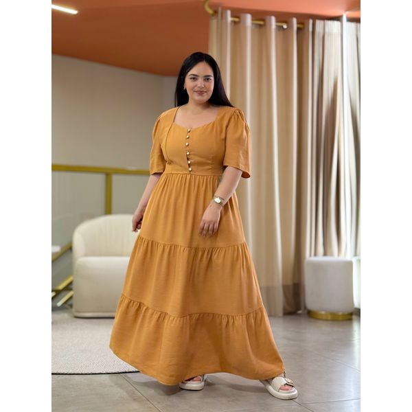Vestido Plus Sofia Caramelo