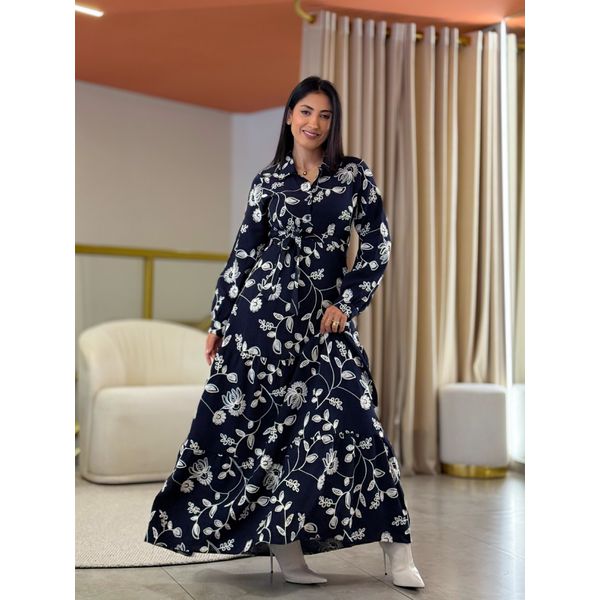 Vestido Valentina Azul Marinho