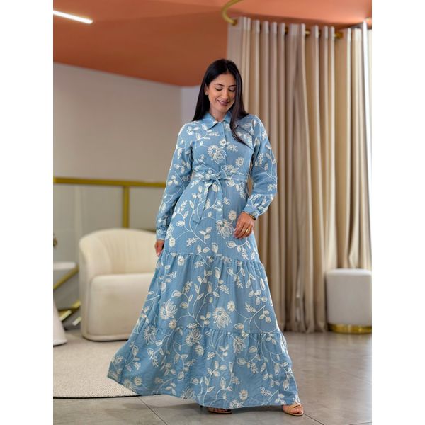 Vestido Valentina Azul Bebe