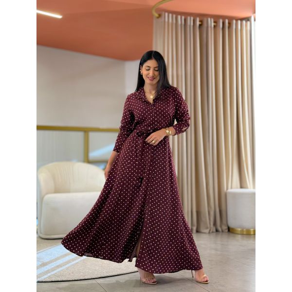 Vestido Larissa Marsala Poá