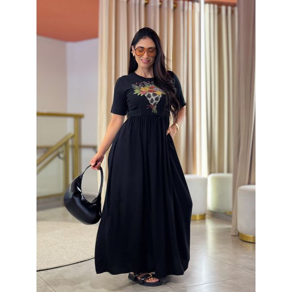 Vestido Kiara Preto Floral
