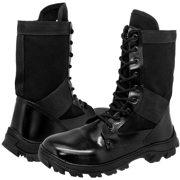 Coturno militar com ziper couro extra leve hot sale