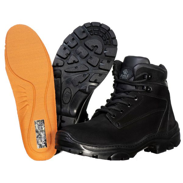 Bota Cano Curto Nobuck Adventure Preto Force Militar.