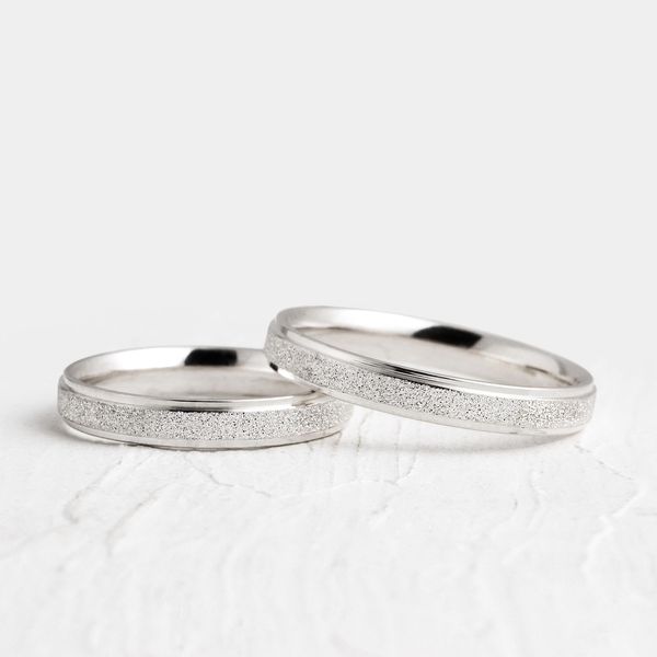 Aliança de Namoro em Prata esterlina 925 3mm diamantado Vênus - Par