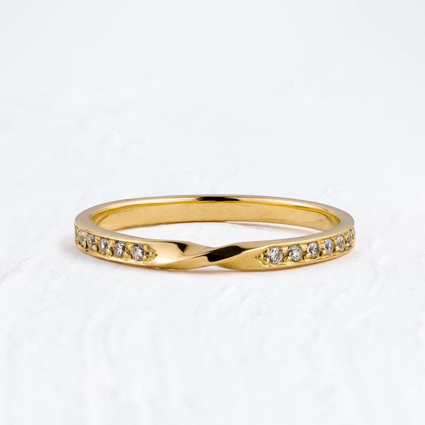 Aliança de Casamento em Ouro 2mm Cravejada Infinita - Unidade
