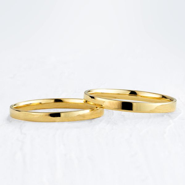 Aliança de Casamento em Ouro 2mm Reta Mônaco - Par