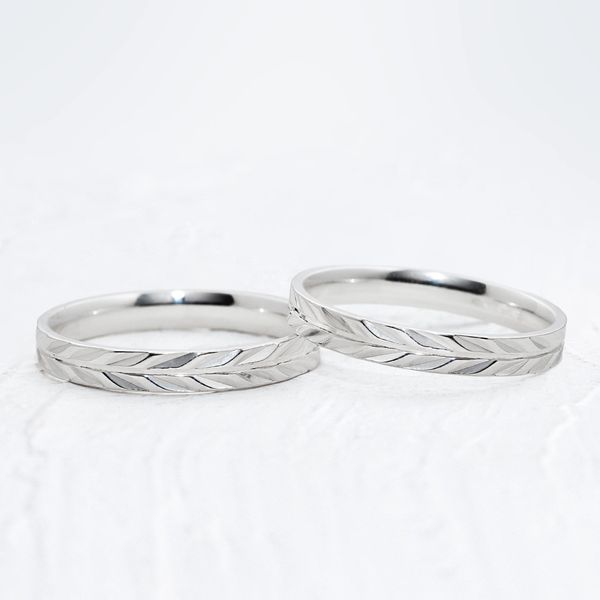  Aliança de Namoro em Prata esterlina 925 3mm Frisos Gregos Olimpo - Par