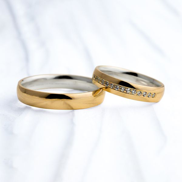 Aliança de Noivado Casamento Revestido em Ouro 4mm Afrodite- Par
