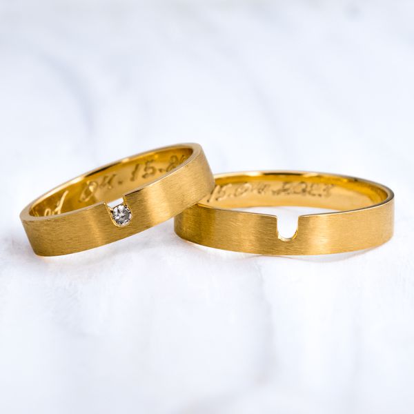 Aliança de Casamento em Ouro 3,5mm Alma - Par