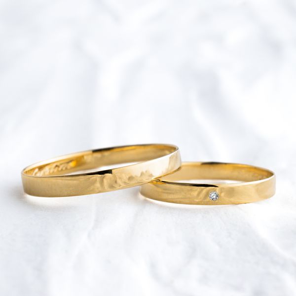 Aliança de Casamento em Ouro 3mm Reta Bahamas - Par