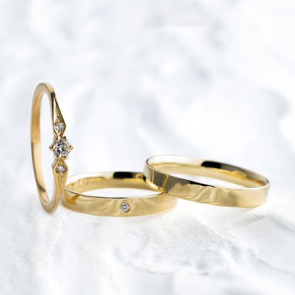 Aliança de Casamento em Ouro 3mm Bahamas e Anel Solitário Valentina - Combo