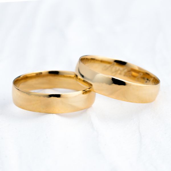 Aliança de Casamento em Ouro 5mm Abulada Classic - Par
