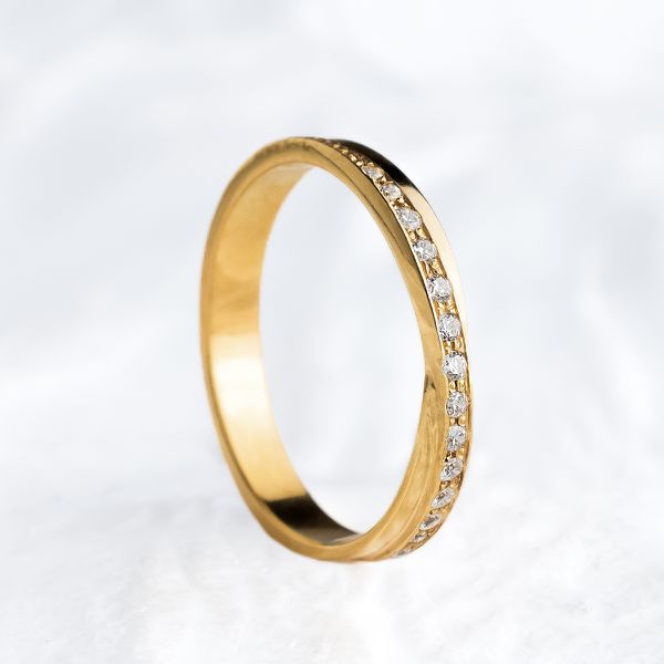 Aliança de Casamento em Ouro 3mm Pedras Libra - Unidade 