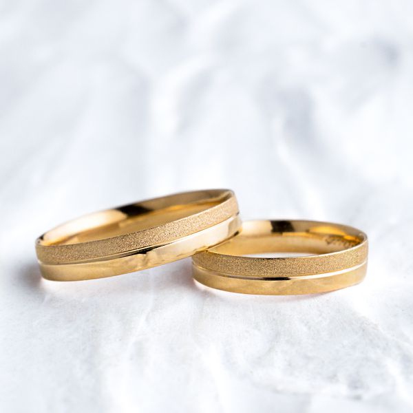 Aliança de Casamento em Ouro 4mm Fosca Gael - Par