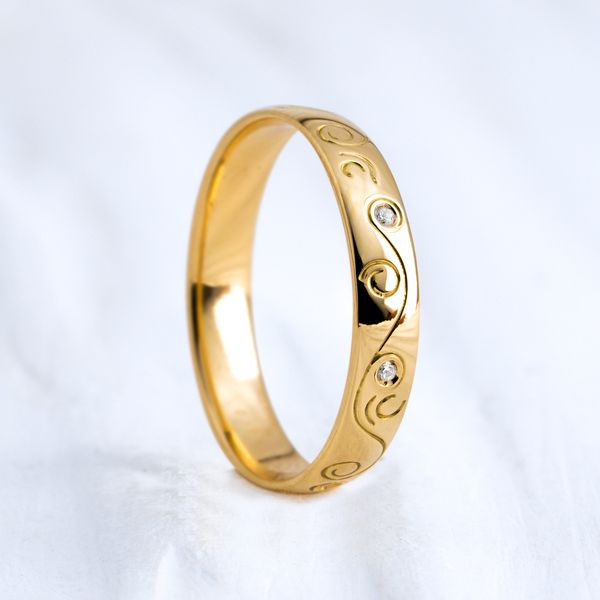 Aliança De Casamento Em Ouro 3mm Alma Ágape Cravejada - Coleção Alma, Corpo e Mente - Unidade - Rosê & Co.