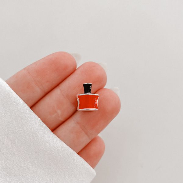 Berloque De Prata Esmalte Vermelho