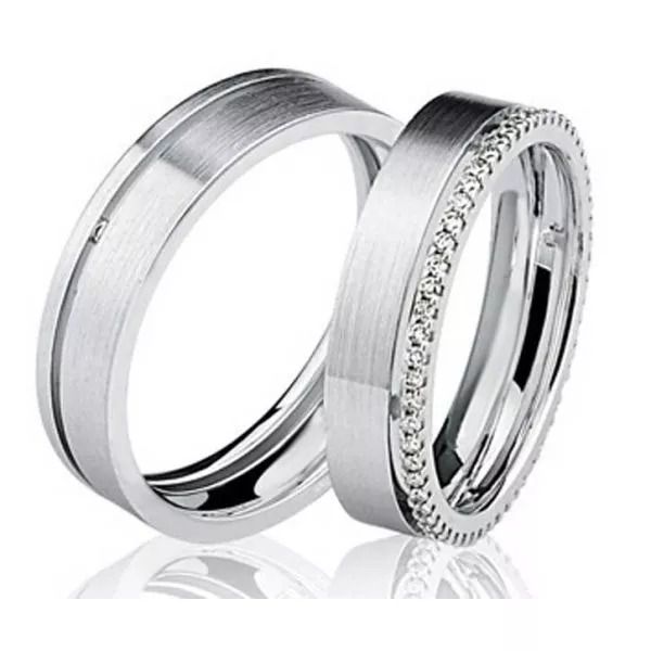 Par De Aliança Eternity Prata 925 Com 6mm