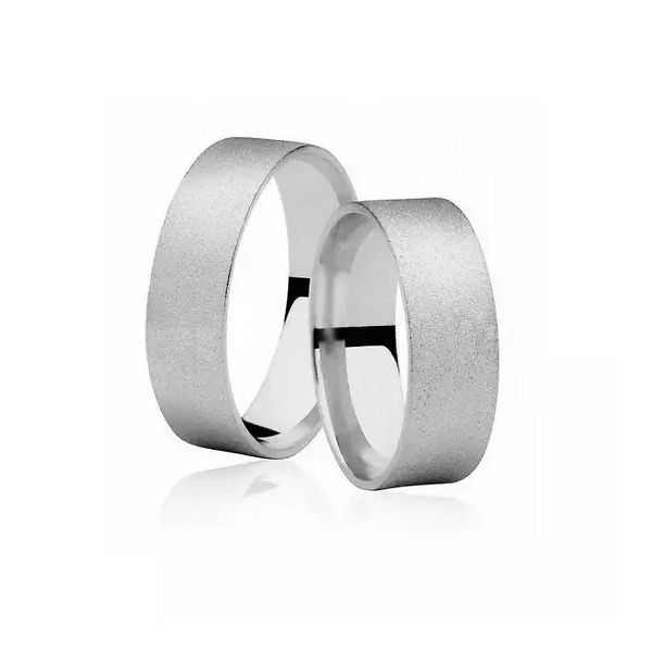 Par De Aliança Em Prata 925 Encanto Com 6,0 mm