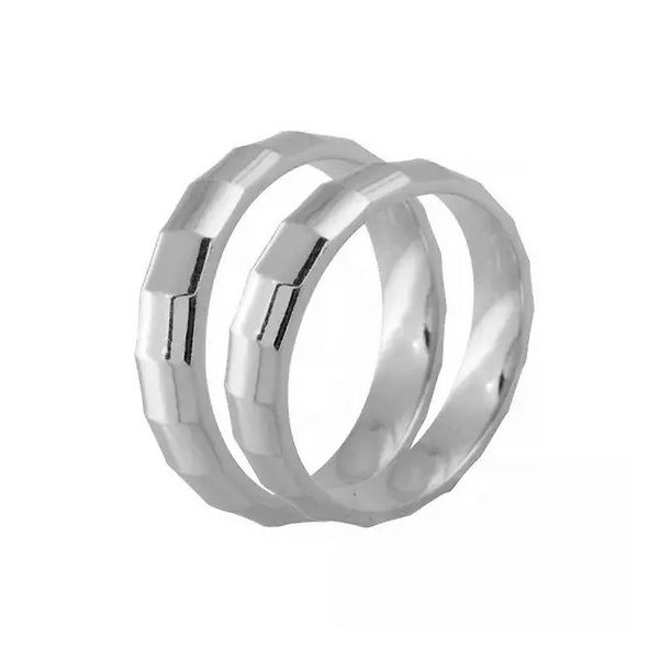 Par De Aliança Prata 925 Ilumi Anatômica 4,0mm