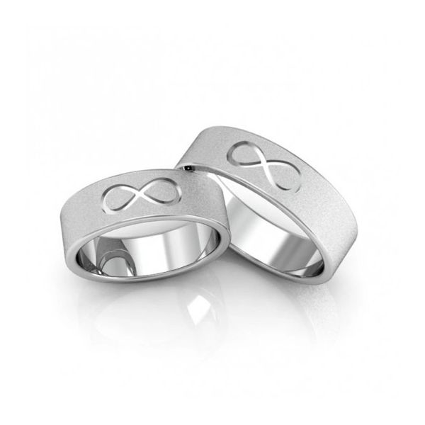 Par De Aliança Prata 925 Infinito 6mm