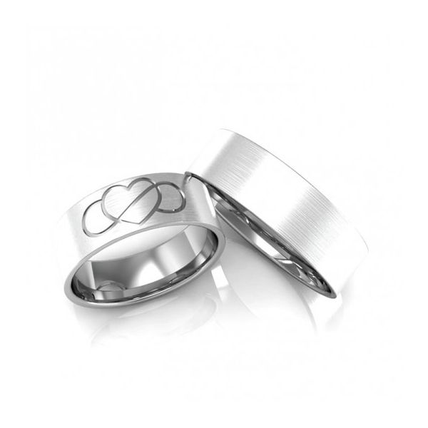 Par De Aliança Prata 925 Fosca Coração Infinito 6mm 
