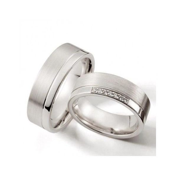 Par De Aliança Prata 925 Blessed Fosca 6mm