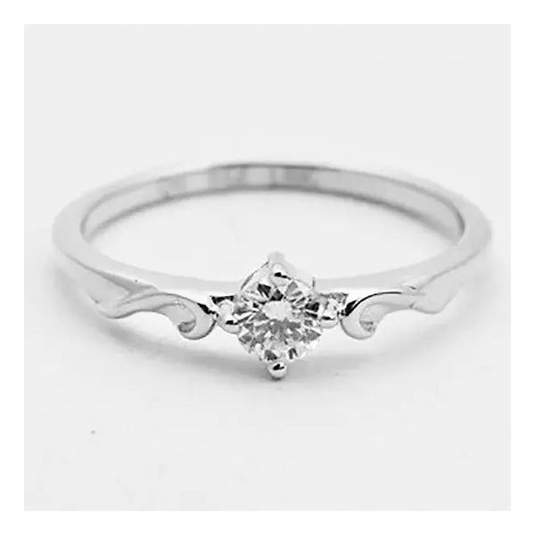 Anel De Prata 925 Solitário Queen com Zircônia 