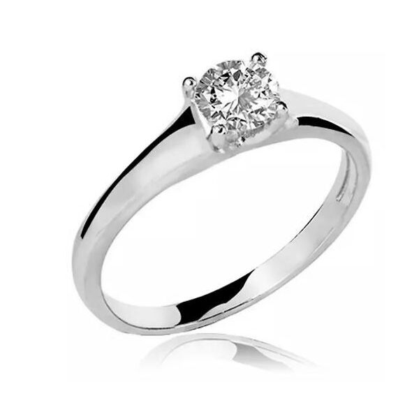 Anel De Prata 925 Solitário Chic Com Zircônia