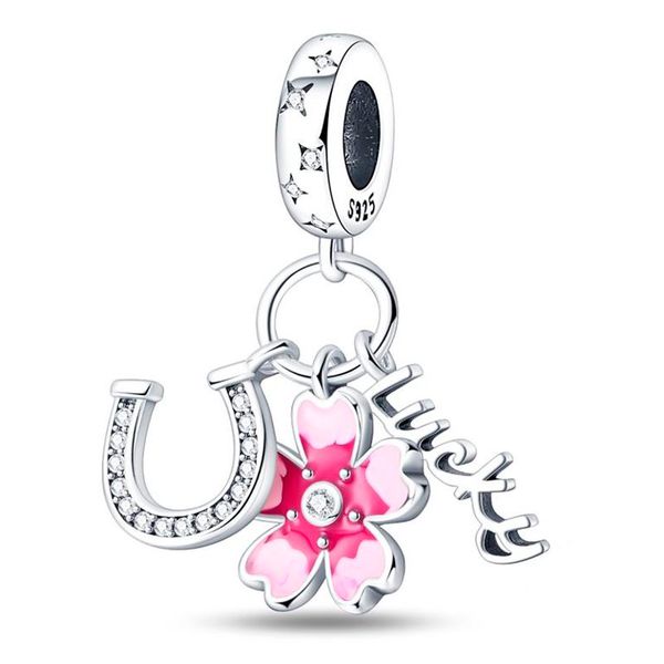 Berloque Prata 925 Lucky Rosa