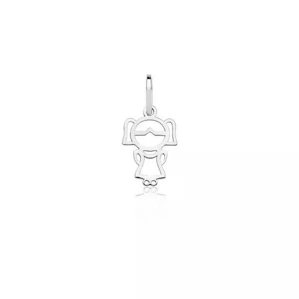 Pingente De Prata 925 Menina De 12mm