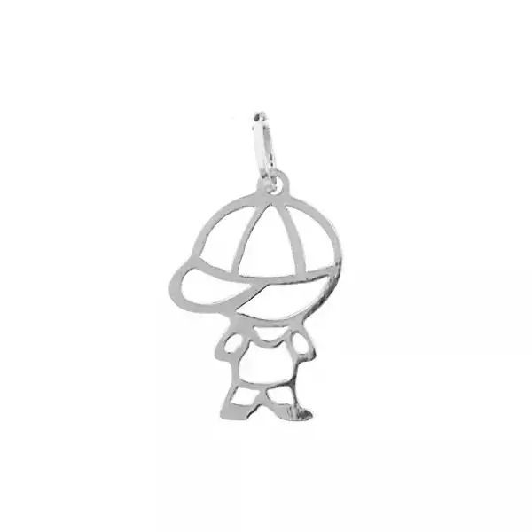 Pingente De Prata 925 Menino Com Boné De 16mm