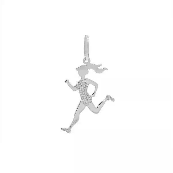 Pingente De Prata 925 Atletismo Feminino
