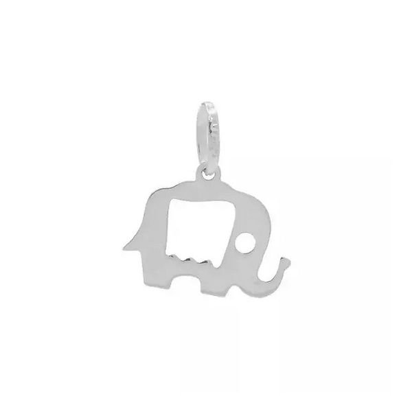 Pingente De Prata 925 Elefante Vazado