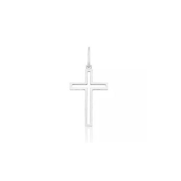 Pingente De Prata 925 Cruz Com 29mm