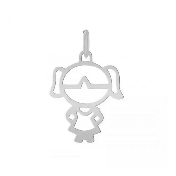 Pingente De Prata 925 Menina De 25mm 