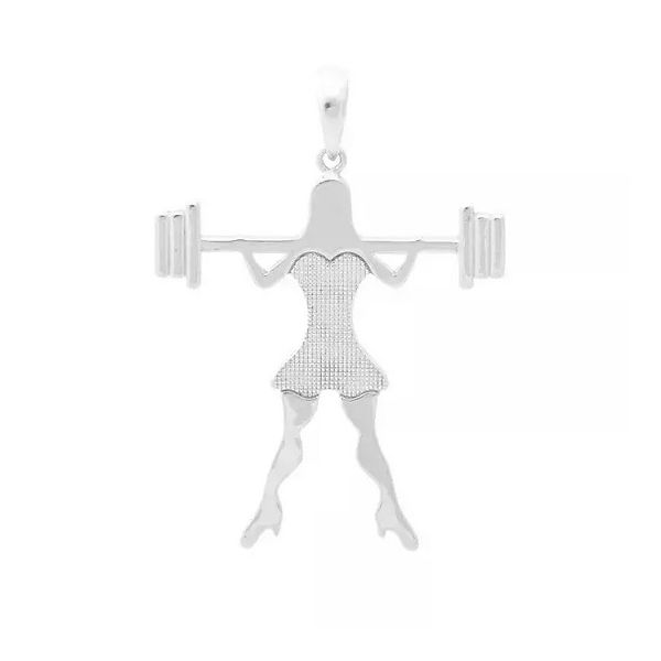 Pingente De Prata 925 Menina Crossfit