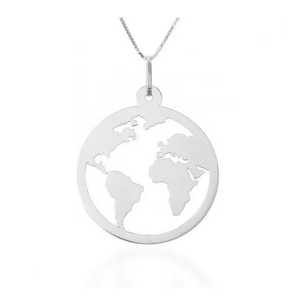 Pingente De Prata 925 Planeta Terra G