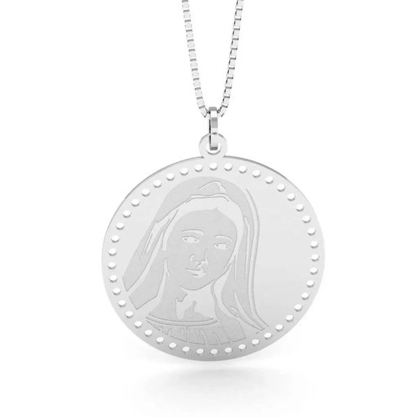 Pingente De Prata 925 Virgem Maria