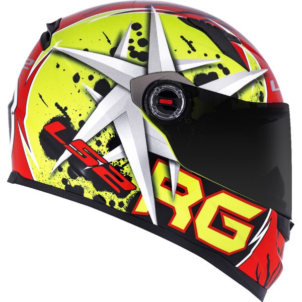 CAPACETE LS2 FF358 CLASSIC RENATO GARCIA AMARELO/VERMELHO/PRATA