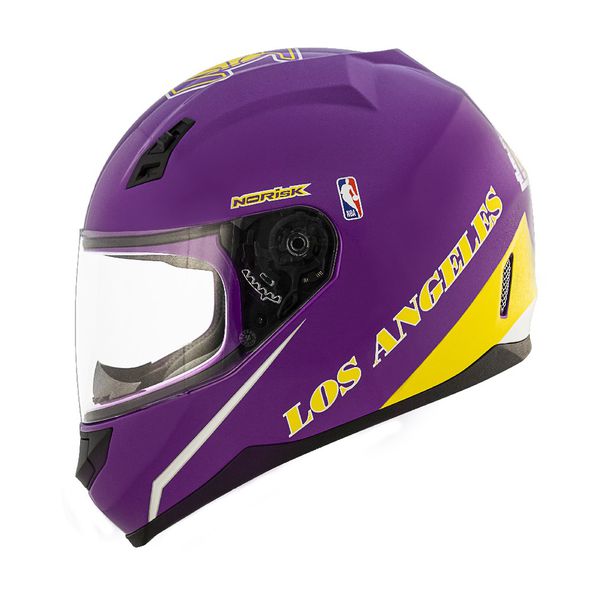 CAPACETE NORISK FF391 STUNT NBA LOS ANGELES LAKERS ROXO AMARELO