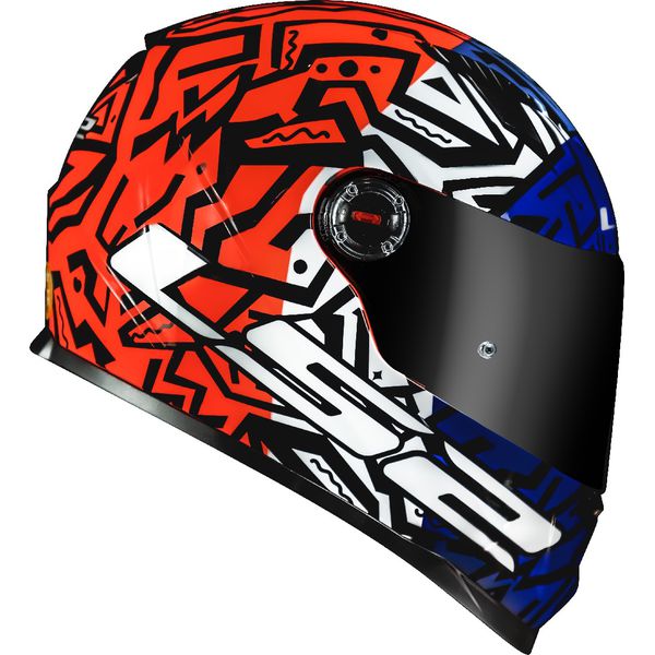 CAPACETE LS2 FF358 CLASSIC MEMPHIS AZUL/LARANJA/BRANCO