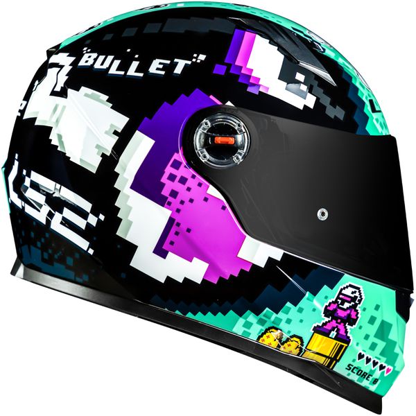 CAPACETE LS2 FF358 CLASSIC BULLET PRETO/AZUL/ROSA