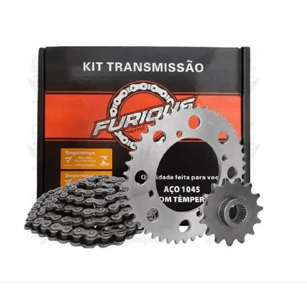 KIT RELAÇÃO (TRANSMISSÃO) 160 FURIOUS - CG160 HONDA TODAS